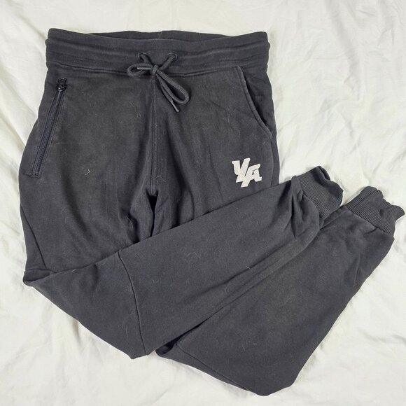 YoungLA Mens Medium Black Joggers Sweatpants Lightweight Comfortable Casual - Picture 1 of 11